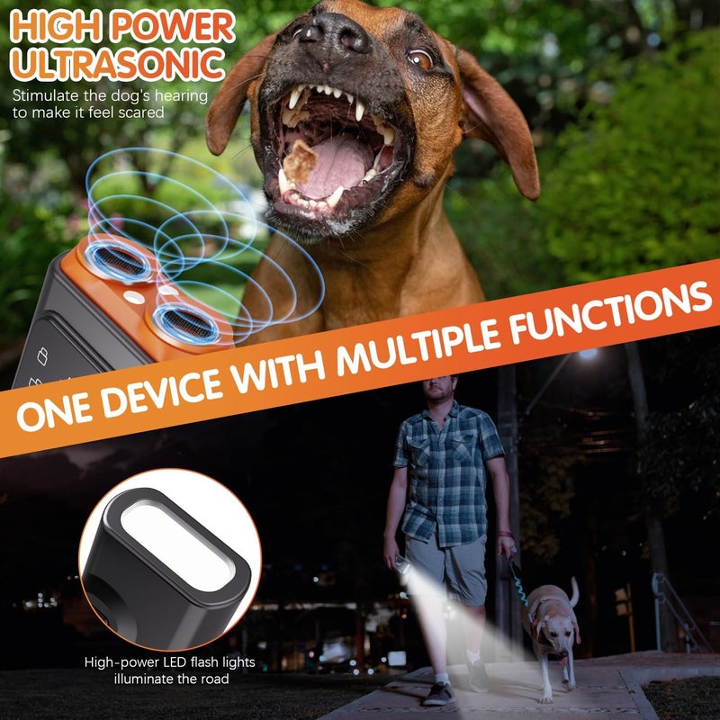 warmow Dog Bark Deterrent Devices, Ultrasonic Anti Barking Device for Dogs Can Stop Bad Behavior, Portable Dog Training Device, with HD Display and LED Flashlight, No Need Yell Or Swat, Just Point to A Dog - Image 2